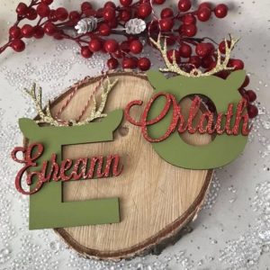 Personalised Initial Antler Baubles