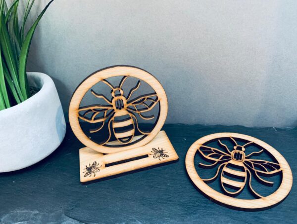 Bee Coaster Set Of 2 With Stand