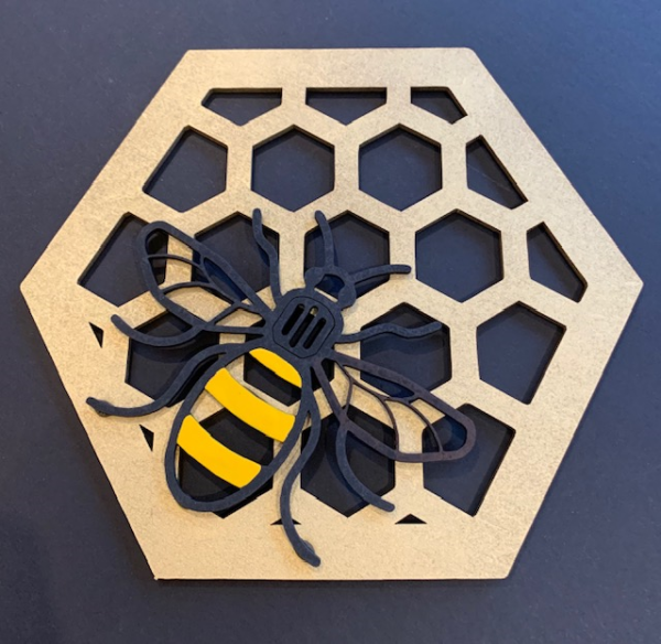 Honeycomb With Bee Wall Art