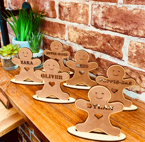 Gingerbread Person Stand or Bauble - Personalised