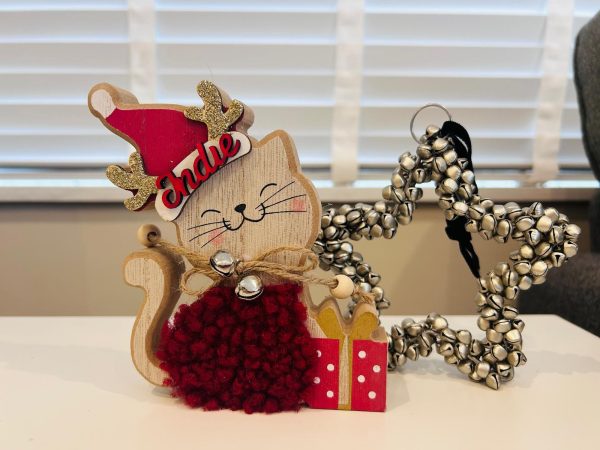 Cute cat with present Ornament